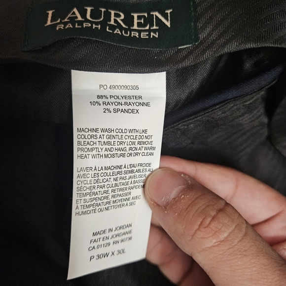 Lauren Ralph Lauren navy blue trousers men's size 30x30 - Picture 7 of 8